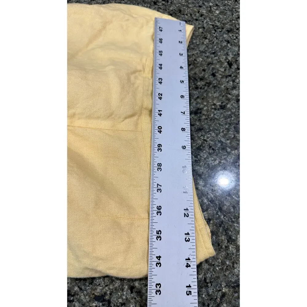 Talbots Pants Womens 8 Yellow Irish Linen Side Zip Minimalist Lagenlook BLEMISH